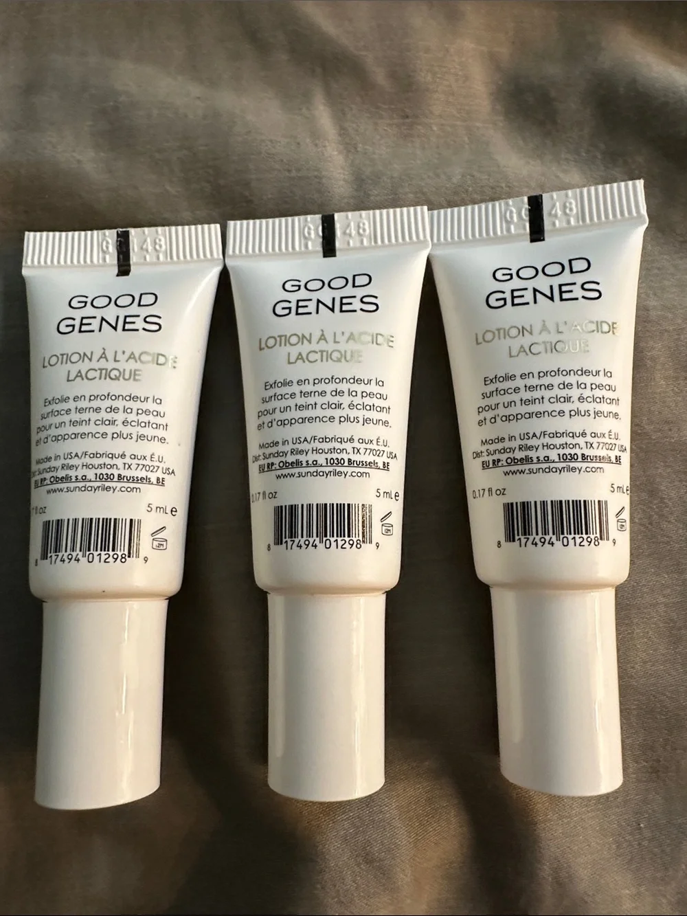 3x Sunday Riley Good Genes Lactic Acid Treatment Mini Travel Size 0.17oz/5ml Ea
